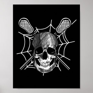 Lacrosse Skull Lazy Halloween Kostüm Skeleton Cro Poster