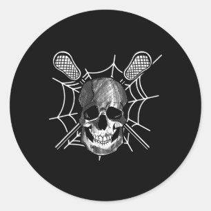 Lacrosse Skull Lazy Halloween Kostüm Skeleton Cro Runder Aufkleber