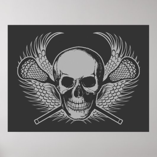 Lacrosse Skull Poster (Vorne)