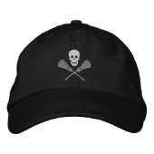 Lacrosse Skull und Cross Sticks bestickte Spitze Kappe (Vorderseite)