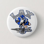 Lacrosse-Spieler-Blau-Uniform Button (Vorderseite)