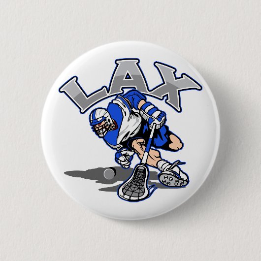 Lacrosse-Spieler-Blau-Uniform Button (Vorderseite)