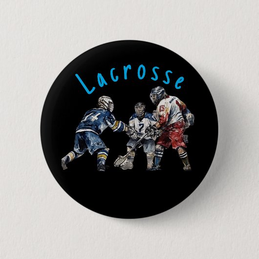 Lacrosse-Spieler Button (Vorderseite)