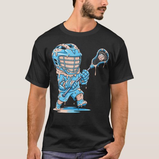 Lacrosse-Spieler-Drip-Eiscreme-Drip T-Shirt (Vorderseite)
