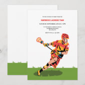 Lacrosse-Spieler Einladung (Vorne/Hinten)
