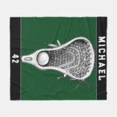 Lacrosse-Spieler Fleecedecke (Vorderseite (Horizontal))