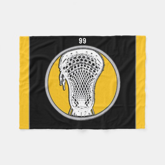 Lacrosse-Spieler Fleecedecke (Vorderseite (Horizontal))
