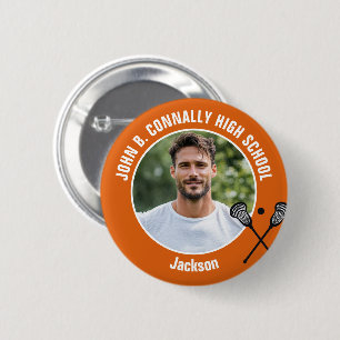 Lacrosse-Spieler-Foto Orange High School-Spirit Button