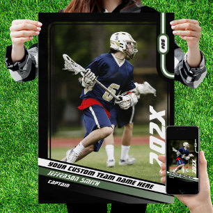 Lacrosse-Spieler-Geschenk in Grün nach Maß Poster