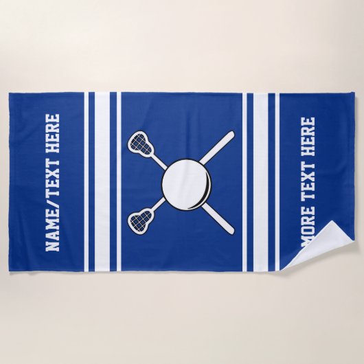 Lacrosse-Spieler-Name oder Team-Name Ihre Strandtuch (Vorderseite)