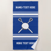 Lacrosse-Spieler-Name oder Team-Name Ihre Strandtuch (Vorderseite)