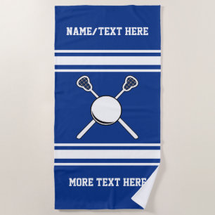 Lacrosse-Spieler-Name oder Team-Name Ihre Strandtuch