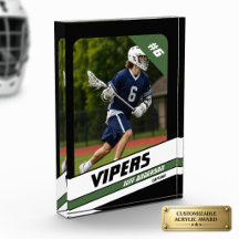 Lacrosse-Spieler Personalisiert Vibrant Grün Schwa