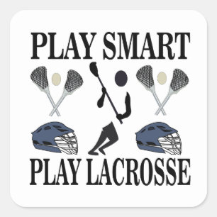 Lacrosse-Spieler-Trainer-Mannschaftssportarten Quadratischer Aufkleber