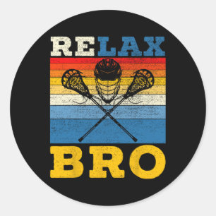 Lacrosse SpielerLax Stick Sport Team Retro Runder Aufkleber