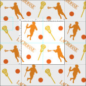 Lacrosse-Spielermuster für Orange und Gelb Stoff (Kachel)