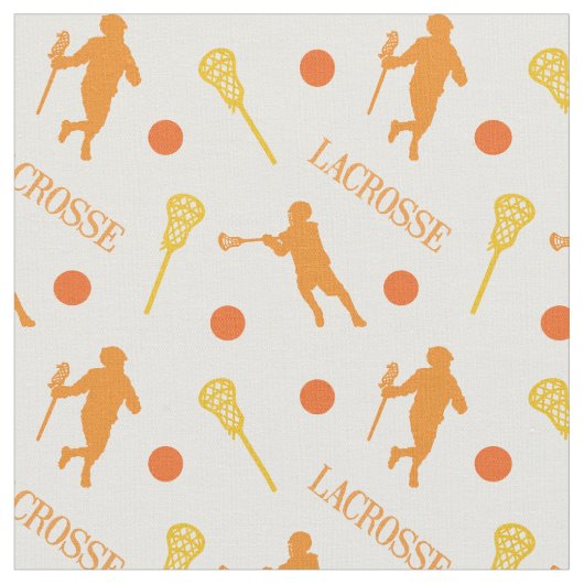 Lacrosse-Spielermuster für Orange und Gelb Stoff (Nahaufnahme)