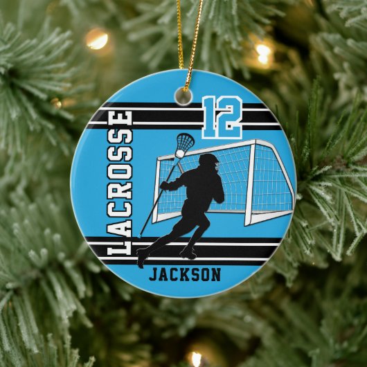 Lacrosse 🥍 Sport - Baby Blue Keramik Ornament (Baum)