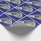 Lacrosse-Sport Blaue Geschenkpapier (Ecke)