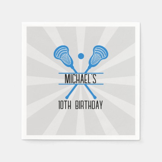 Lacrosse-Sport-Geburtstag Serviette (Vorderseite)