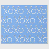 Lacrosse-Sport Hellblaues Geschenkpapier (Flach)