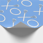Lacrosse-Sport Hellblaues Geschenkpapier (Ecke)
