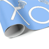 Lacrosse-Sport Hellblaues Geschenkpapier (Rolleneckpunkt)