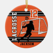Lacrosse 🥍 Sport - Orange Keramik Ornament (Vorne)