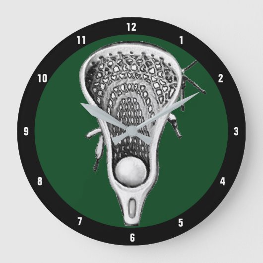 Lacrosse Sportdekor Große Wanduhr (Vorderseite)