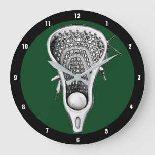Lacrosse-Sportdekoration Große Wanduhr