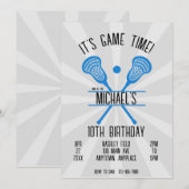Lacrosse Sports Birthday Einladung (Vorne/Hinten)