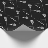 Lacrosse Sports Black Gift Geschenkpapier (Ecke)