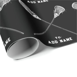 Lacrosse Sports Black Gift Geschenkpapier