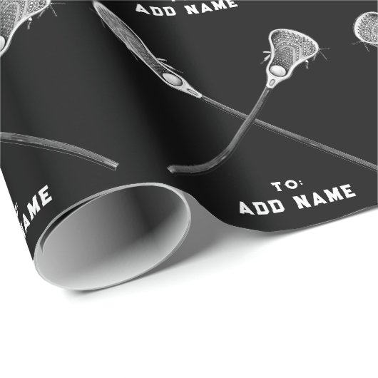 Lacrosse Sports Black Gift Geschenkpapier (Rolleneckpunkt)