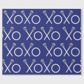 Lacrosse Sports Blue Geschenkpapier (Flach)