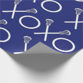 Lacrosse Sports Blue Geschenkpapier (Ecke)