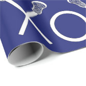 Lacrosse Sports Blue Geschenkpapier (Rolleneckpunkt)