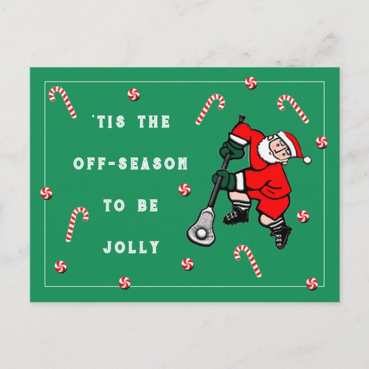 Lacrosse Sports Christmas Feiertagspostkarte (Vorderseite)