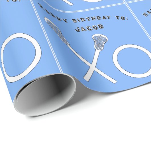 Lacrosse Sports Geburtstag Geschenkpapier (Rolleneckpunkt)