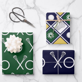 Lacrosse Sports Geschenkpapier Blätter