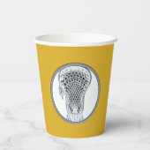 Lacrosse Sports Gold Pappbecher (Rückseite)