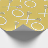 Lacrosse Sports Gold Wrapping Paper Geschenkpapier (Ecke)