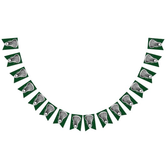 Lacrosse Sports Green Bunting Flags Wimpelkette (Alle)