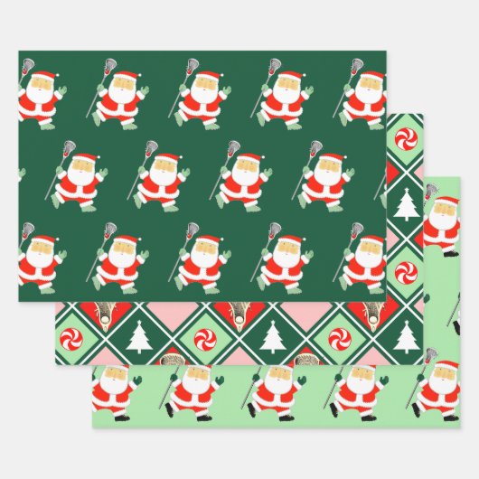 Lacrosse Sports Holiday Gift Wrapping Paper Geschenkpapier Set (Set)