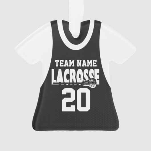 Lacrosse Sports Jersey Black mit Foto Ornament (Vorderseite)