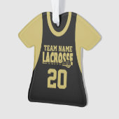 Lacrosse Sports Jersey Black Ornament (Vorderseite)