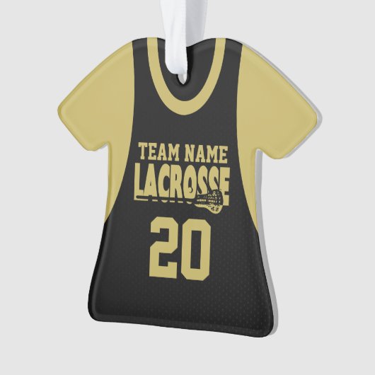 Lacrosse Sports Jersey Black Ornament (Vorderseite)