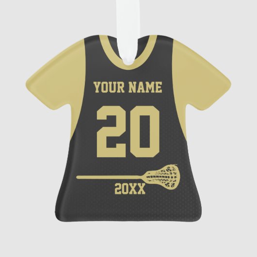 Lacrosse Sports Jersey Black Ornament (Rückseite)