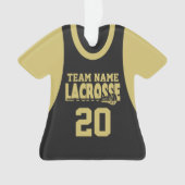 Lacrosse Sports Jersey Black Ornament (Vorderseite)