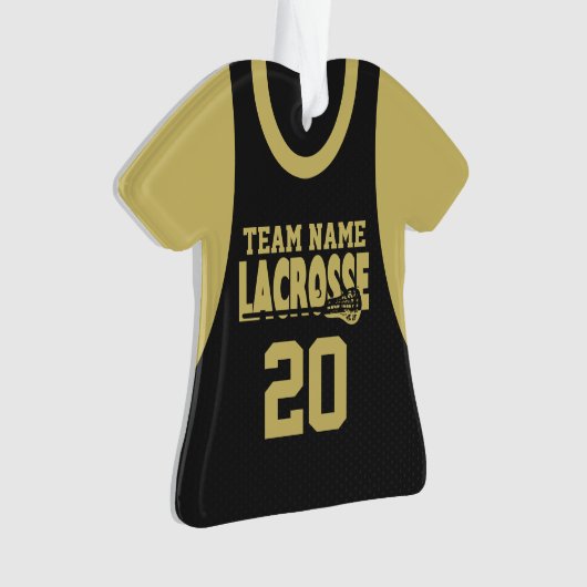 Lacrosse Sports Jersey Black Ornament (Vorderseite)